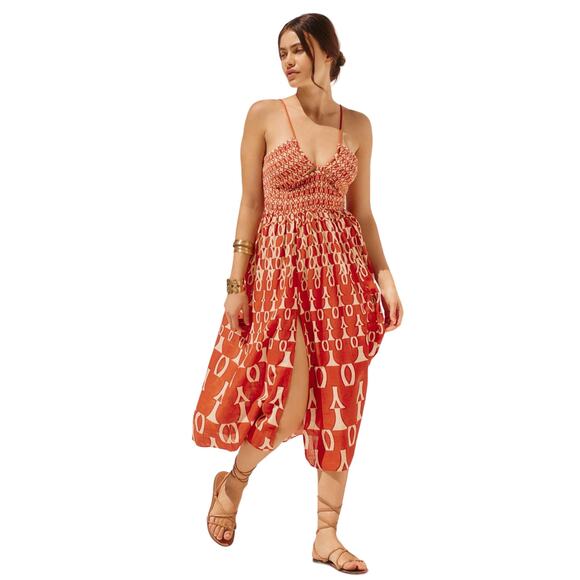 strapless open back dress By Anthropologie Sleeveless Pleated Satin Midi Dress – katie + hubbell main image 0